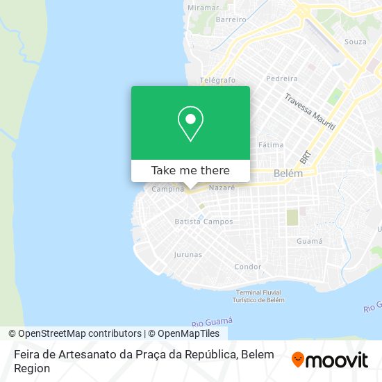 Mapa Feira de Artesanato da Praça da República