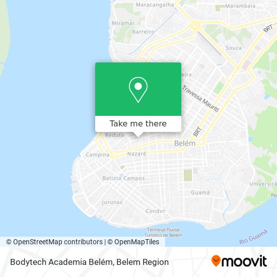 Mapa Bodytech Academia Belém