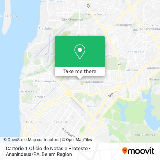 Mapa Cartório 1 Ofício de Notas e Protesto - Ananindeua / PA