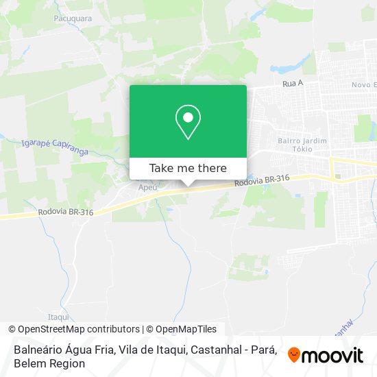 Balneário Água Fria, Vila de Itaqui, Castanhal - Pará map