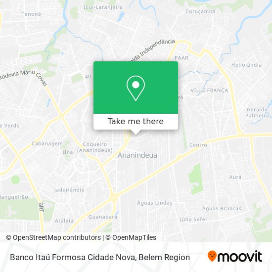 Banco Itaú Formosa Cidade Nova map