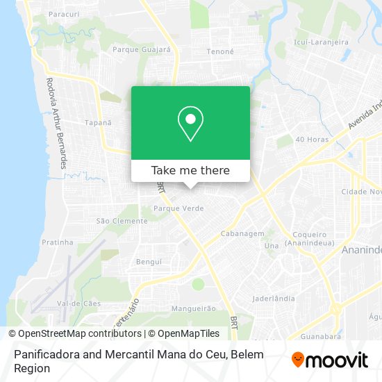 Panificadora and Mercantil Mana do Ceu map