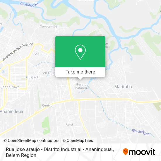 Rua jose araujo - Distrito Industrial - Ananindeua. map