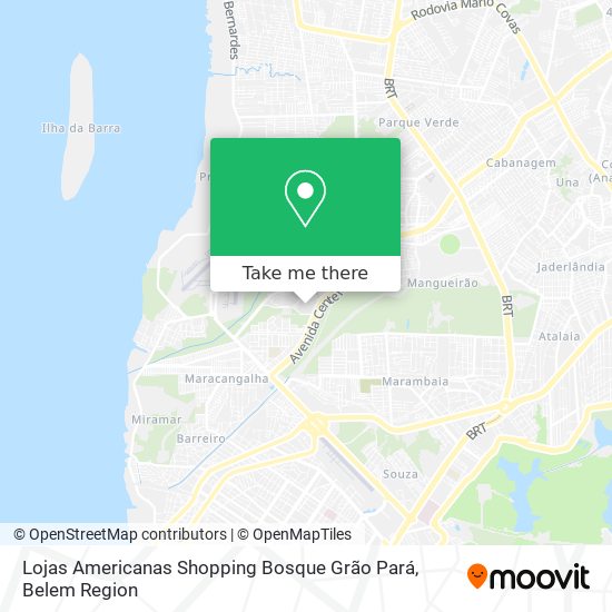 Lojas Americanas  Shopping Bosque Grão Pará map