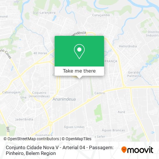Conjunto Cidade Nova V - Arterial 04 - Passagem: Pinheiro map