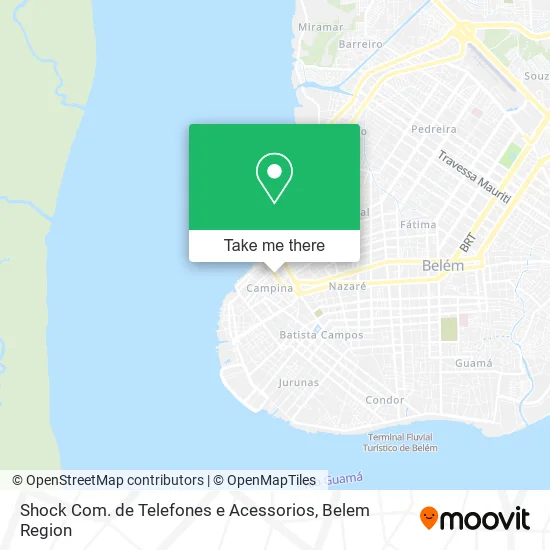 Shock Com. de Telefones e Acessorios map