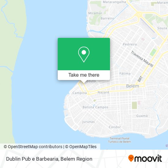 Mapa Dublin Pub e Barbearia