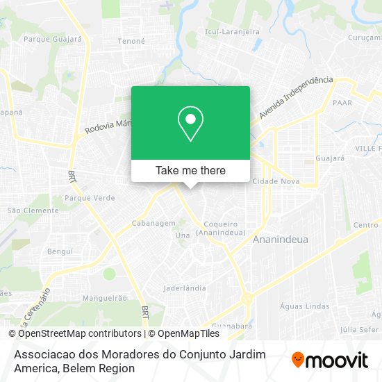 Mapa Associacao dos Moradores do Conjunto Jardim America