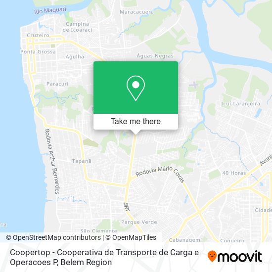 Mapa Coopertop - Cooperativa de Transporte de Carga e Operacoes P