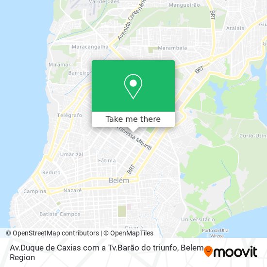 Mapa Av.Duque de Caxias com a Tv.Barão do triunfo