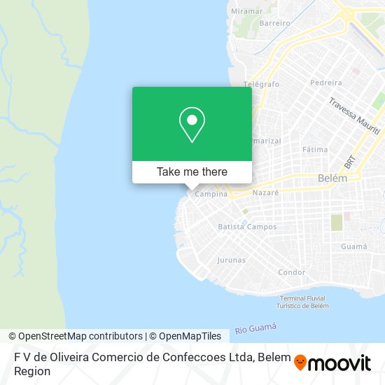 F V de Oliveira Comercio de Confeccoes Ltda map