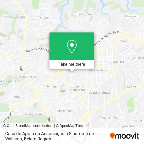 Casa de Apoio da Associação a Síndrome de Williams map