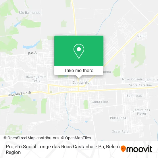 Projeto Social Longe das Ruas Castanhal - Pá map