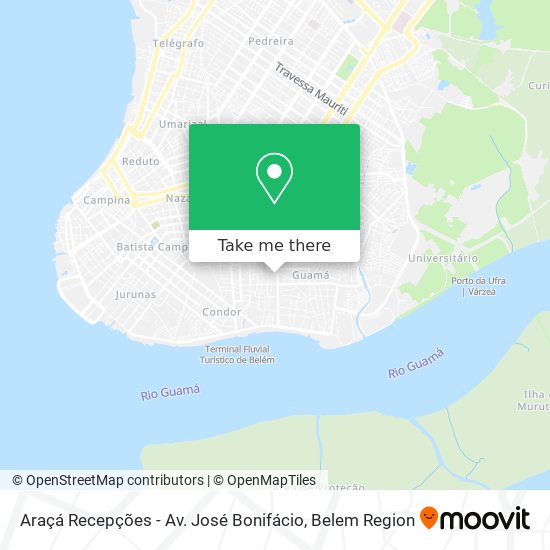 Mapa Araçá Recepções - Av. José Bonifácio