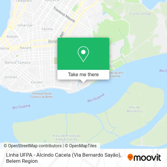 Linha UFPA - Alcindo Cacela (Via Bernardo Sayão) map