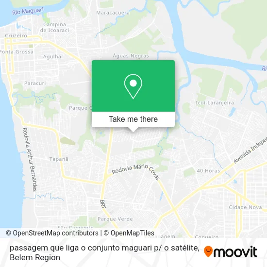 passagem que liga o conjunto maguari p/ o satélite map