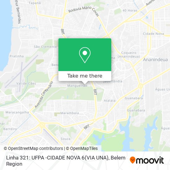 Linha 321: UFPA -CIDADE NOVA 6(VIA UNA) map