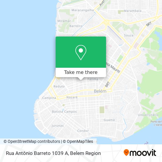 Rua Antônio Barreto 1039 A map