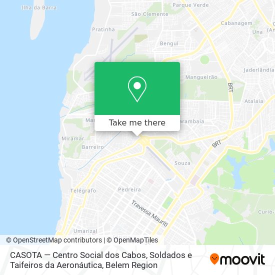 Mapa CASOTA — Centro Social dos Cabos, Soldados e Taifeiros da Aeronáutica