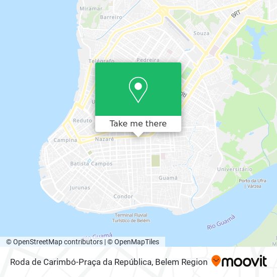 Mapa Roda de Carimbó-Praça da República