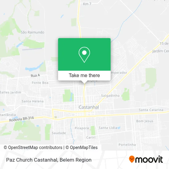 Paz Church Castanhal map