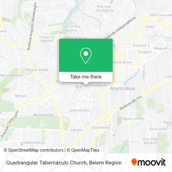 Quadrangular Tabernáculo Church map