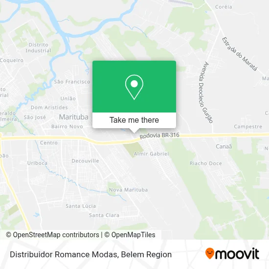 Distribuidor Romance Modas map