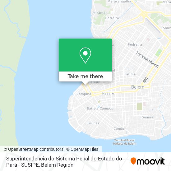 Mapa Superintendência do Sistema Penal do Estado do Pará - SUSIPE