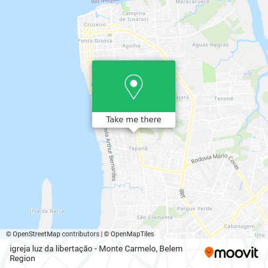 igreja luz da libertação - Monte Carmelo map