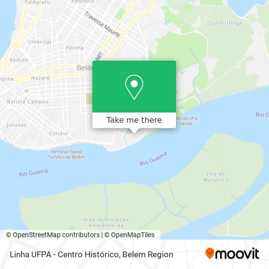 Linha UFPA - Centro Histórico map