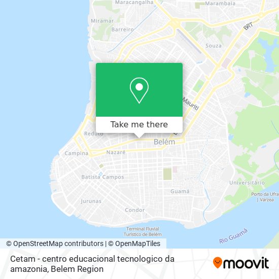 Mapa Cetam - centro educacional tecnologico da amazonia