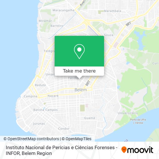 Mapa Instituto Nacional de Perícias e Ciências Forenses - INFOR