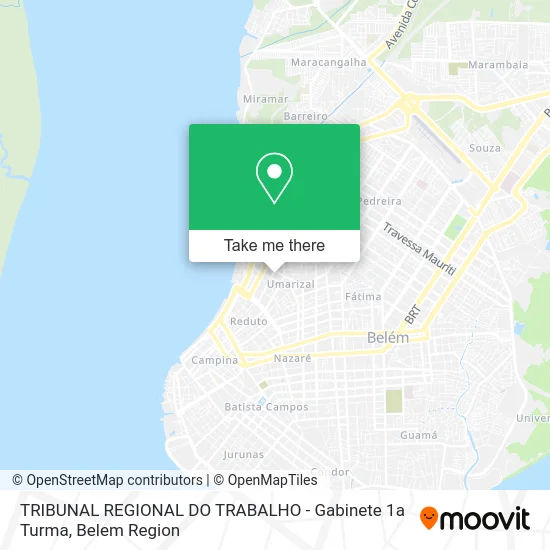 TRIBUNAL REGIONAL DO TRABALHO - Gabinete 1a Turma map