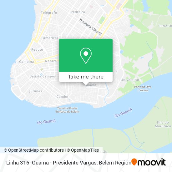 Mapa Linha 316: Guamá - Presidente Vargas