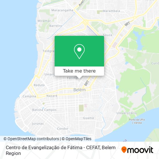 Mapa Centro de Evangelização de Fátima - CEFAT