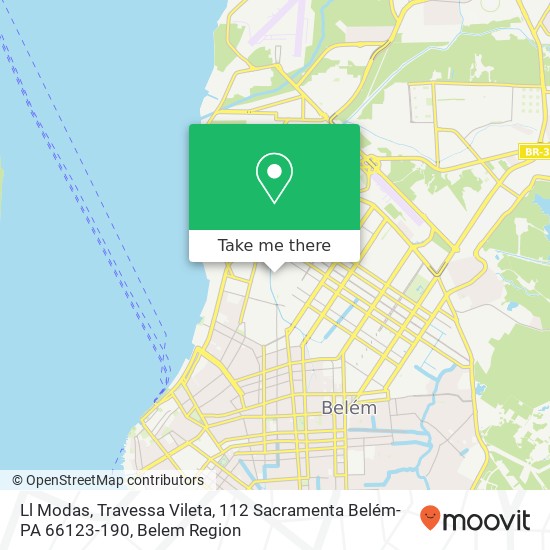 Mapa Ll Modas, Travessa Vileta, 112 Sacramenta Belém-PA 66123-190