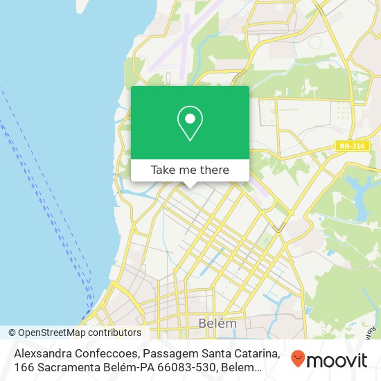 Mapa Alexsandra Confeccoes, Passagem Santa Catarina, 166 Sacramenta Belém-PA 66083-530