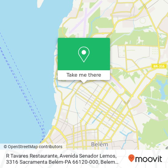 R Tavares Restaurante, Avenida Senador Lemos, 3316 Sacramenta Belém-PA 66120-000 map