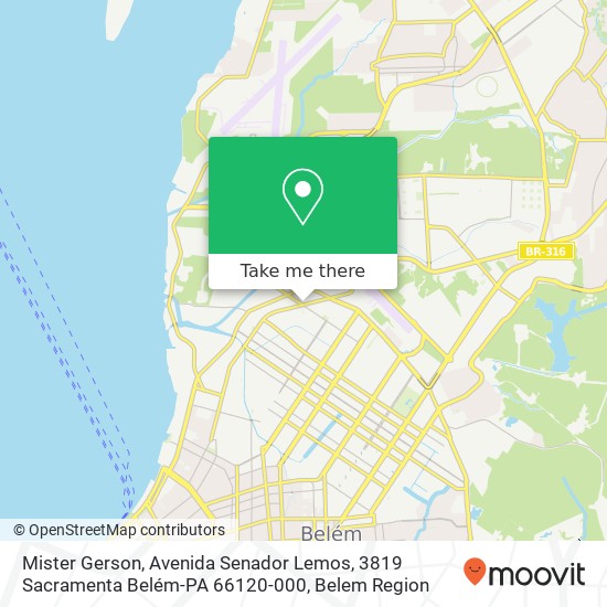Mapa Mister Gerson, Avenida Senador Lemos, 3819 Sacramenta Belém-PA 66120-000