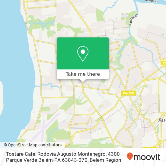 Mapa Tostare Cafe, Rodovia Augusto Montenegro, 4300 Parque Verde Belém-PA 63843-070