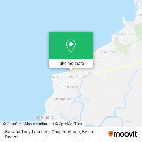 Barraca Tony Lanches - Chapéu Virado map
