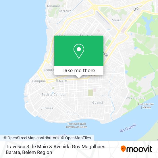 Mapa Travessa 3 de Maio & Avenida Gov Magalhães Barata