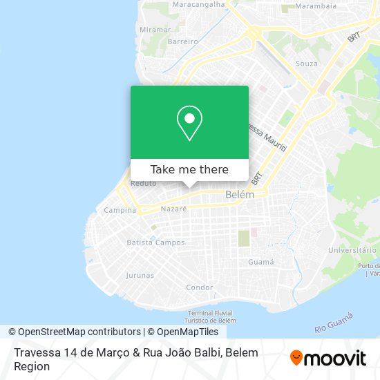 Mapa Travessa 14 de Março & Rua João Balbi