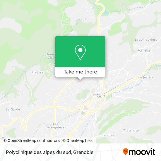 Polyclinique des alpes du sud map