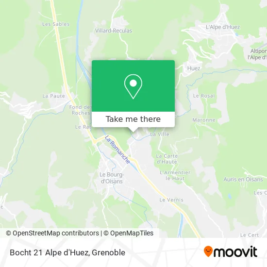 Bocht 21 Alpe d'Huez map