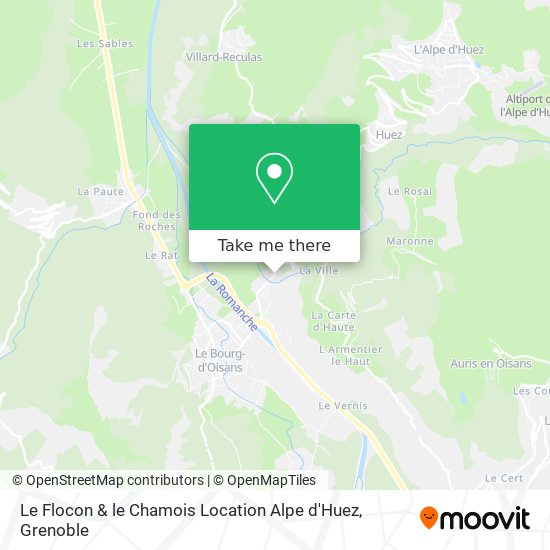 Le Flocon & le Chamois Location Alpe d'Huez map
