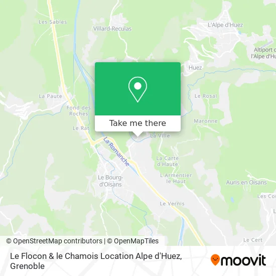 Le Flocon & le Chamois Location Alpe d'Huez map