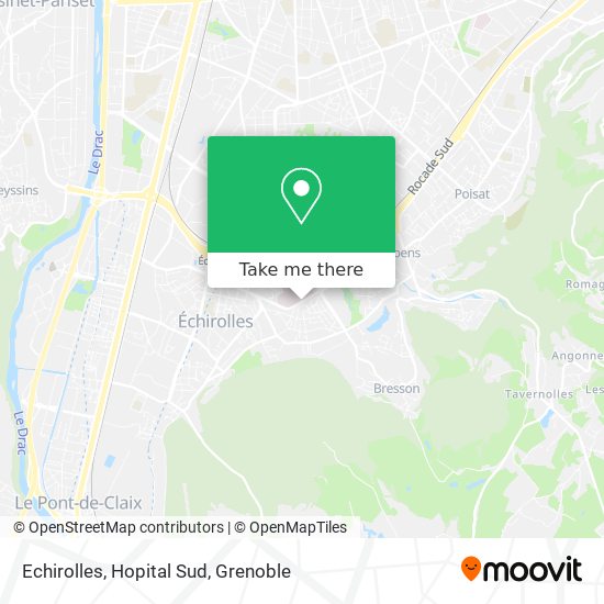 Mapa Echirolles, Hopital Sud