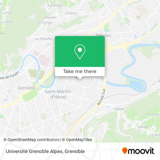 Mapa Université Grenoble Alpes