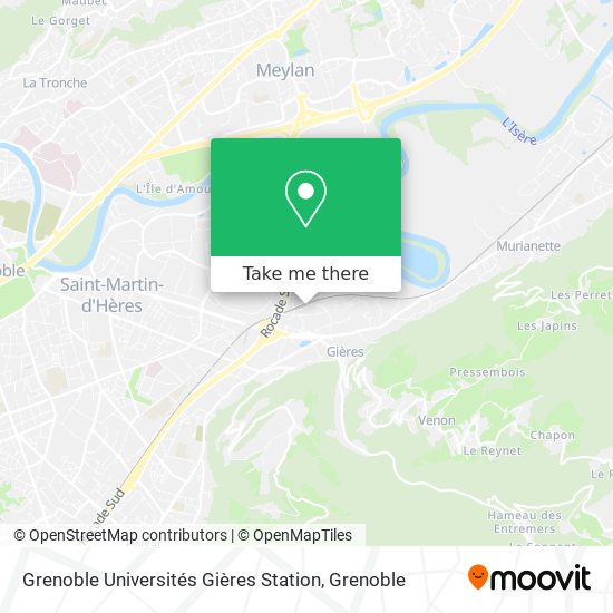 Mapa Grenoble Universités Gières Station